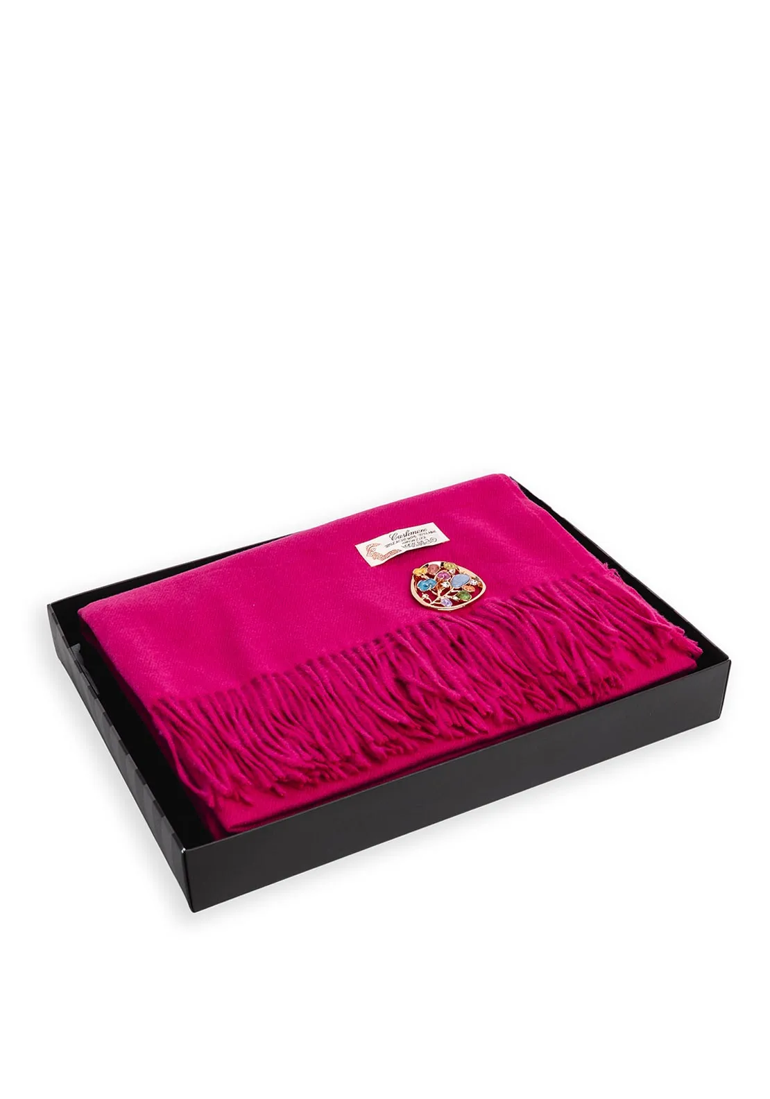 Serafina Collection Scarf and Brooch Gift Set, Fuchsia Pink