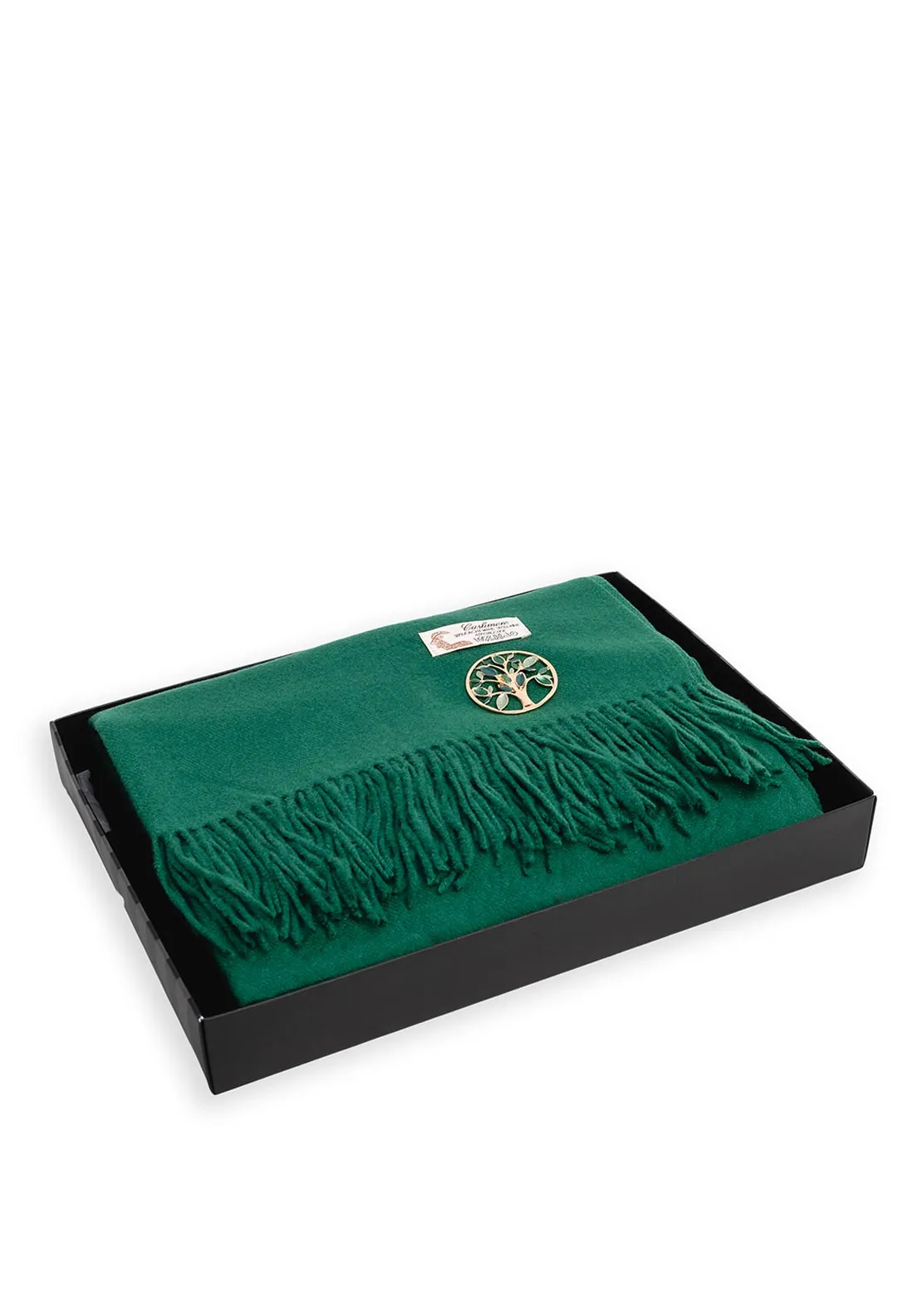 Serafina Collection Scarf and Brooch Gift Set, Green