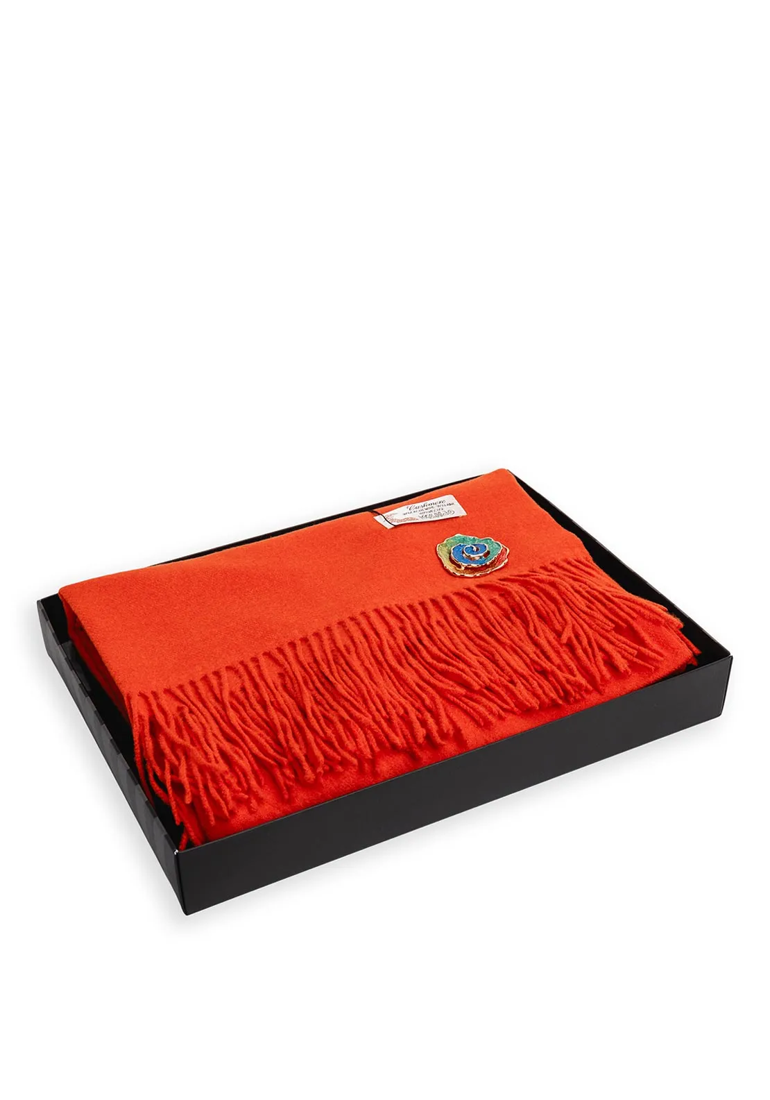 Serafina Collection Scarf and Brooch Gift Set, Orange