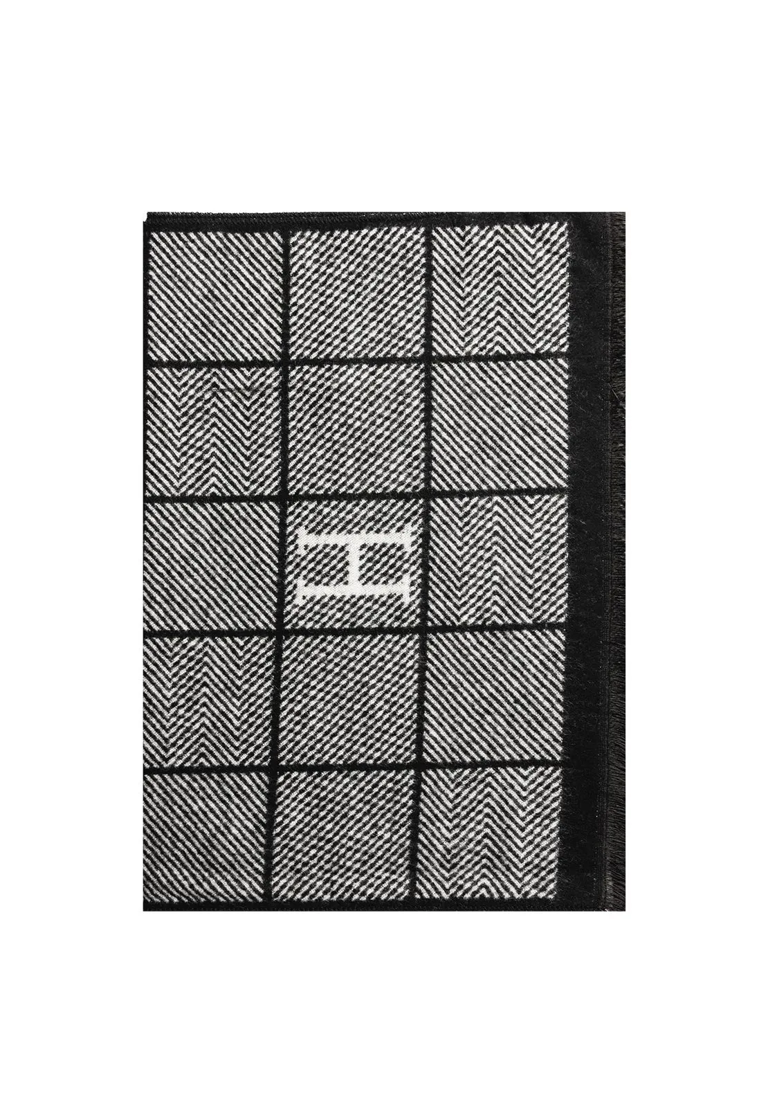 Serafina Men’s Monogram Scarf, Black