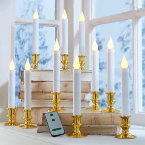 Set of 10 Taper LED Candles with Remote