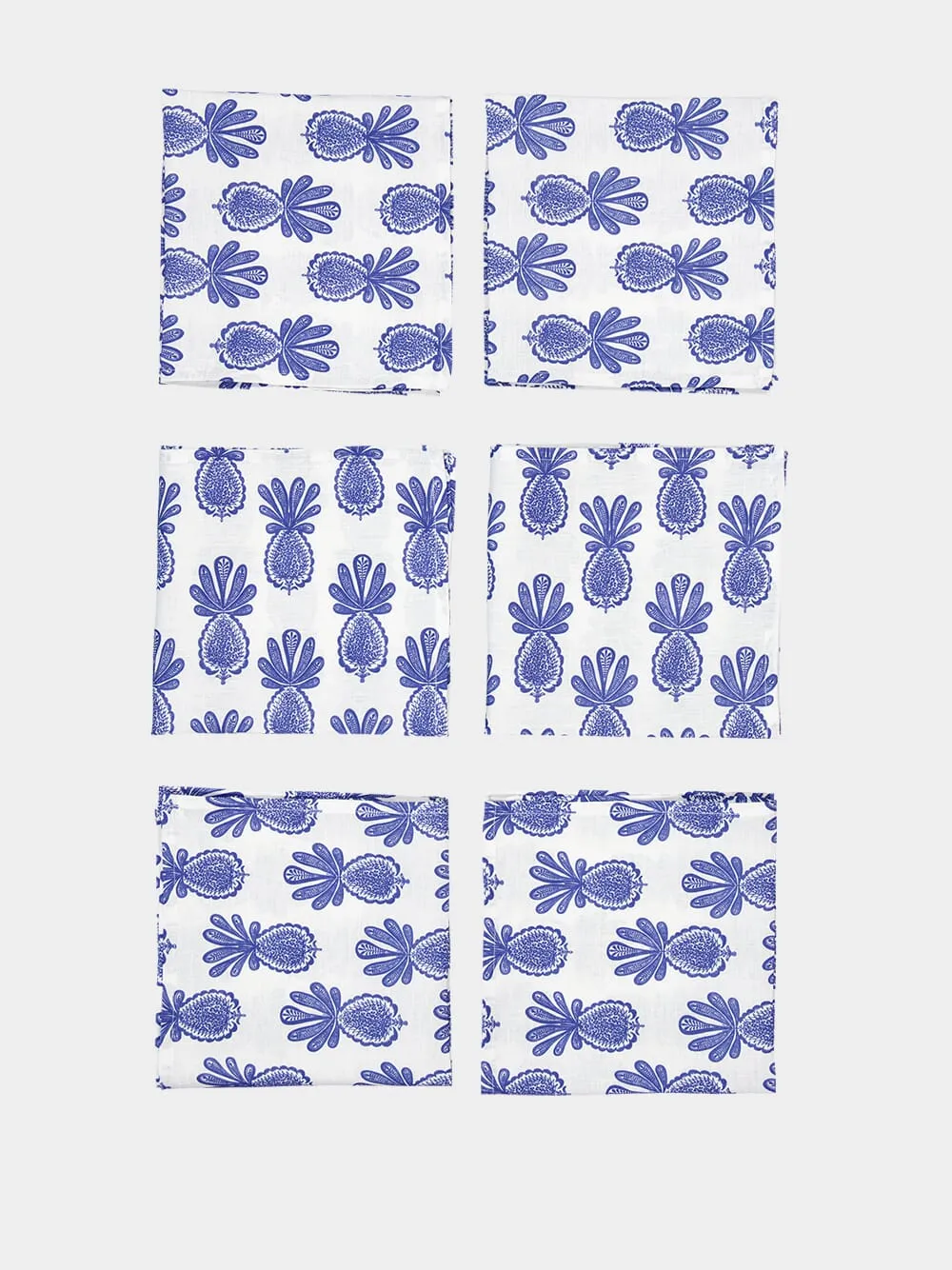 Set Of 6 Pineapple Large Napkins