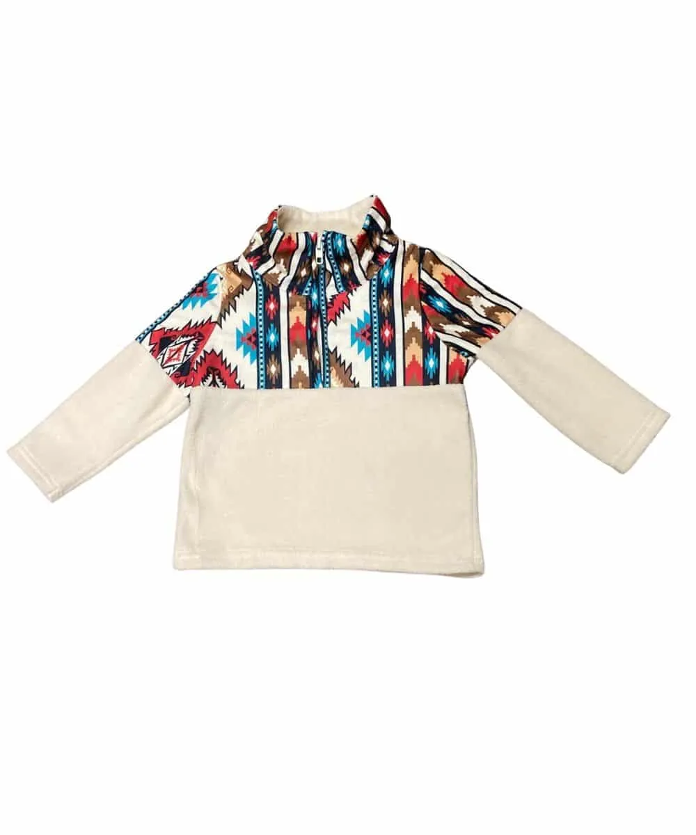 Shea Baby Toddler Girls' Aztec Half Zip Pullover