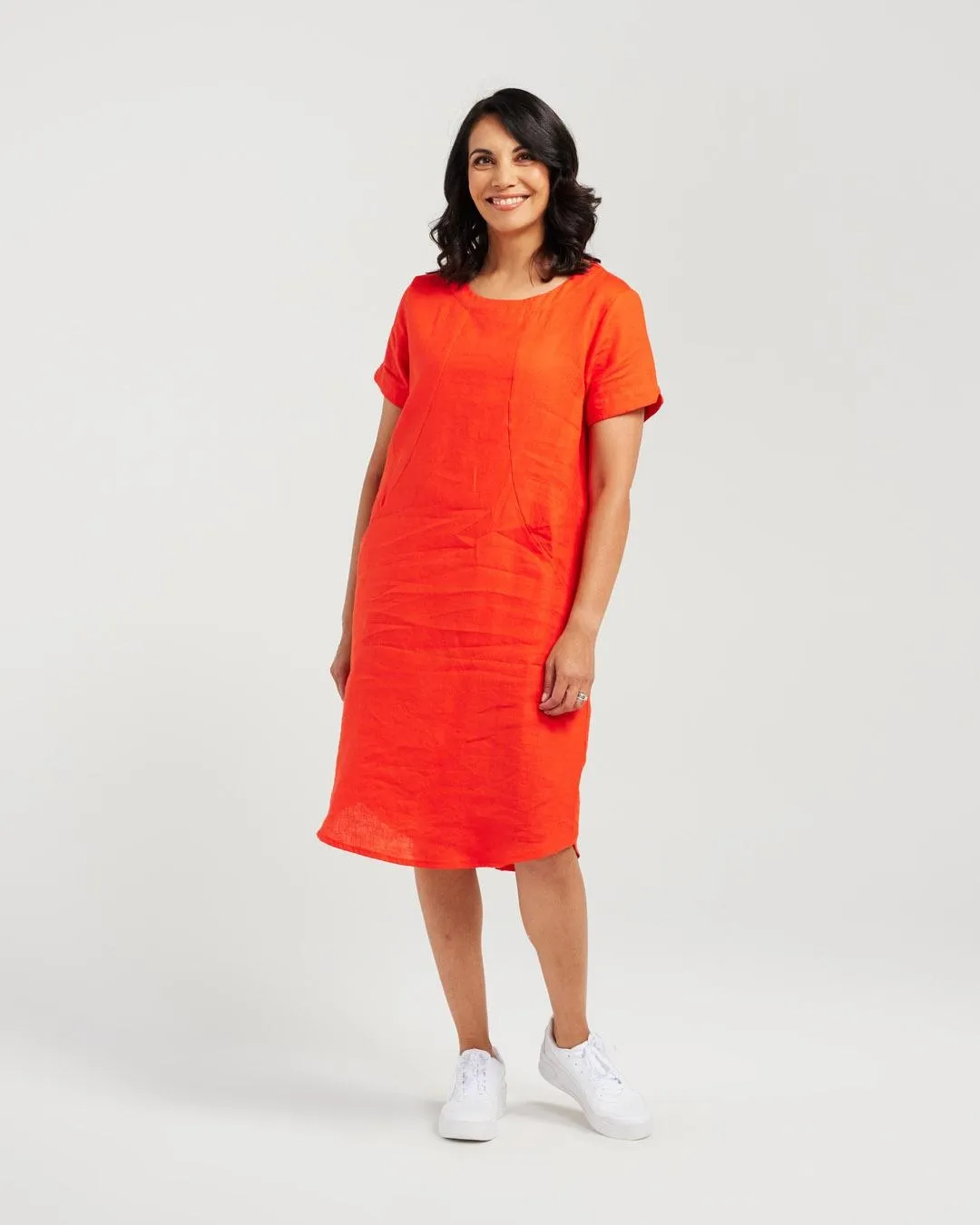 Short Sleeve Panelled Dress