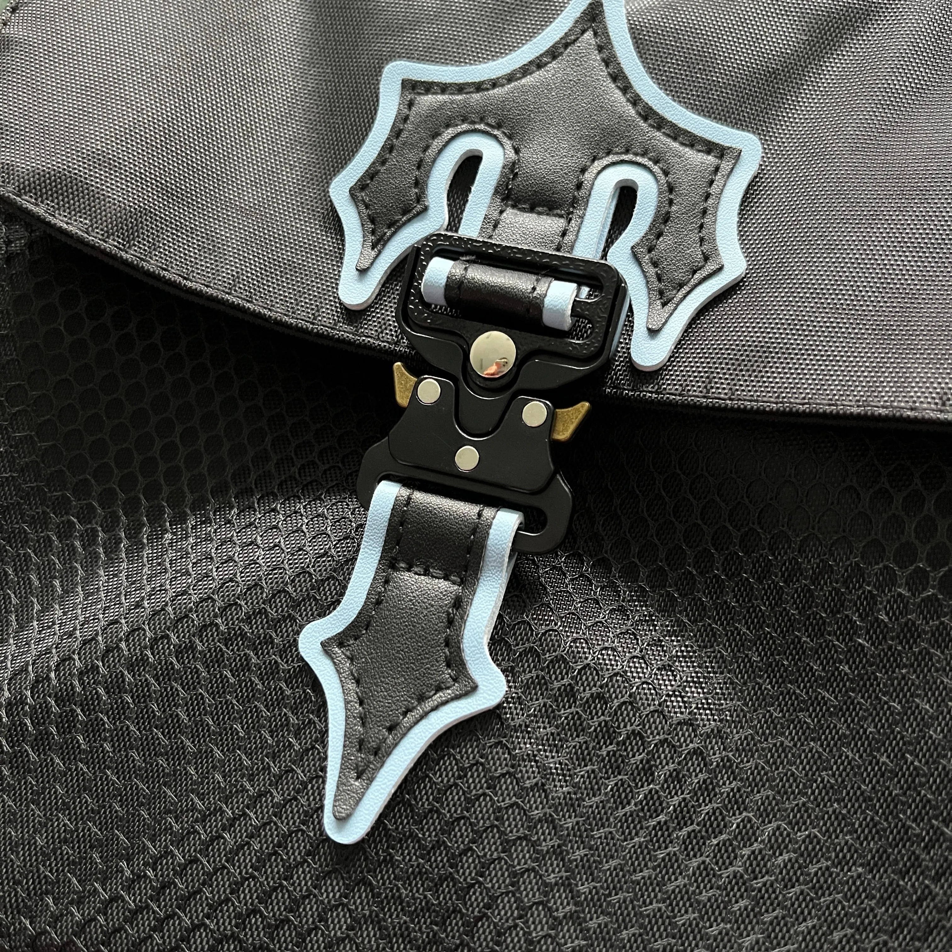 Shoulder Bag Black & Ice Blue Logo