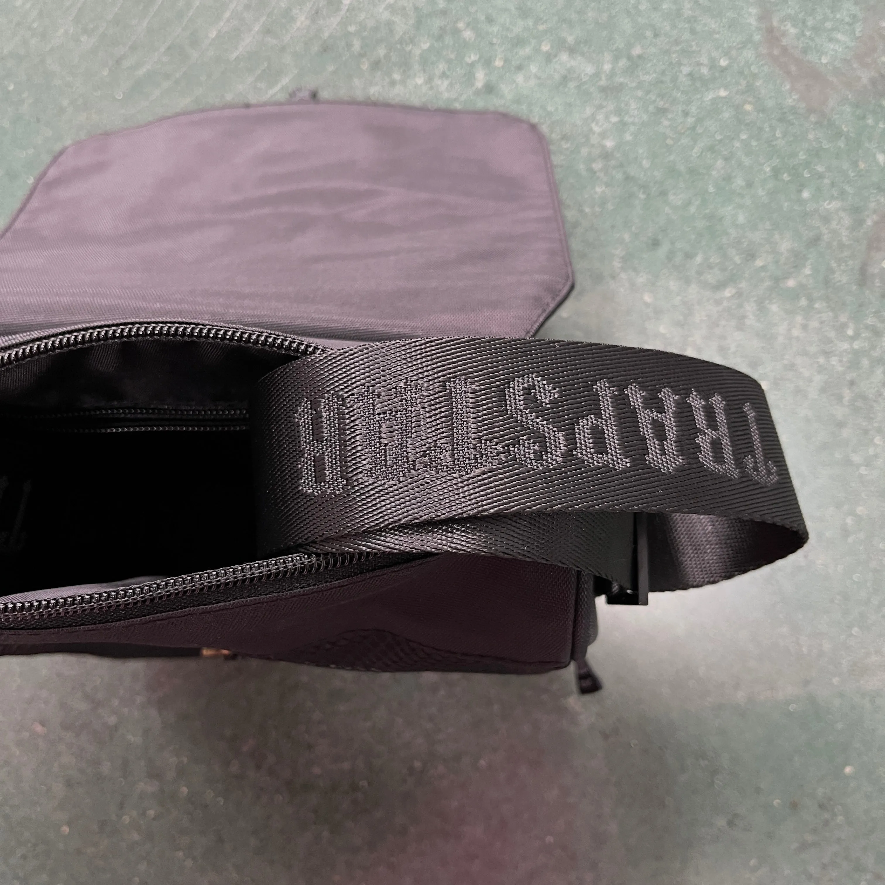 Shoulder Bag Black & Ice Blue Logo