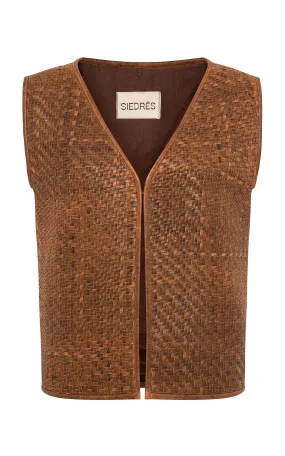 SIEDRÉS Enty Woven Leather Vest