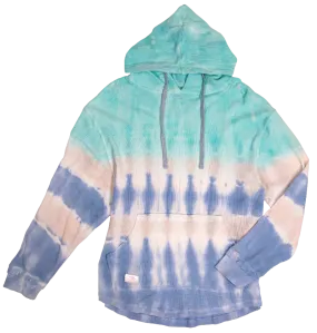 Simply Southern Waves Tiedye Pullover Waffle Hoodie T-Shirt