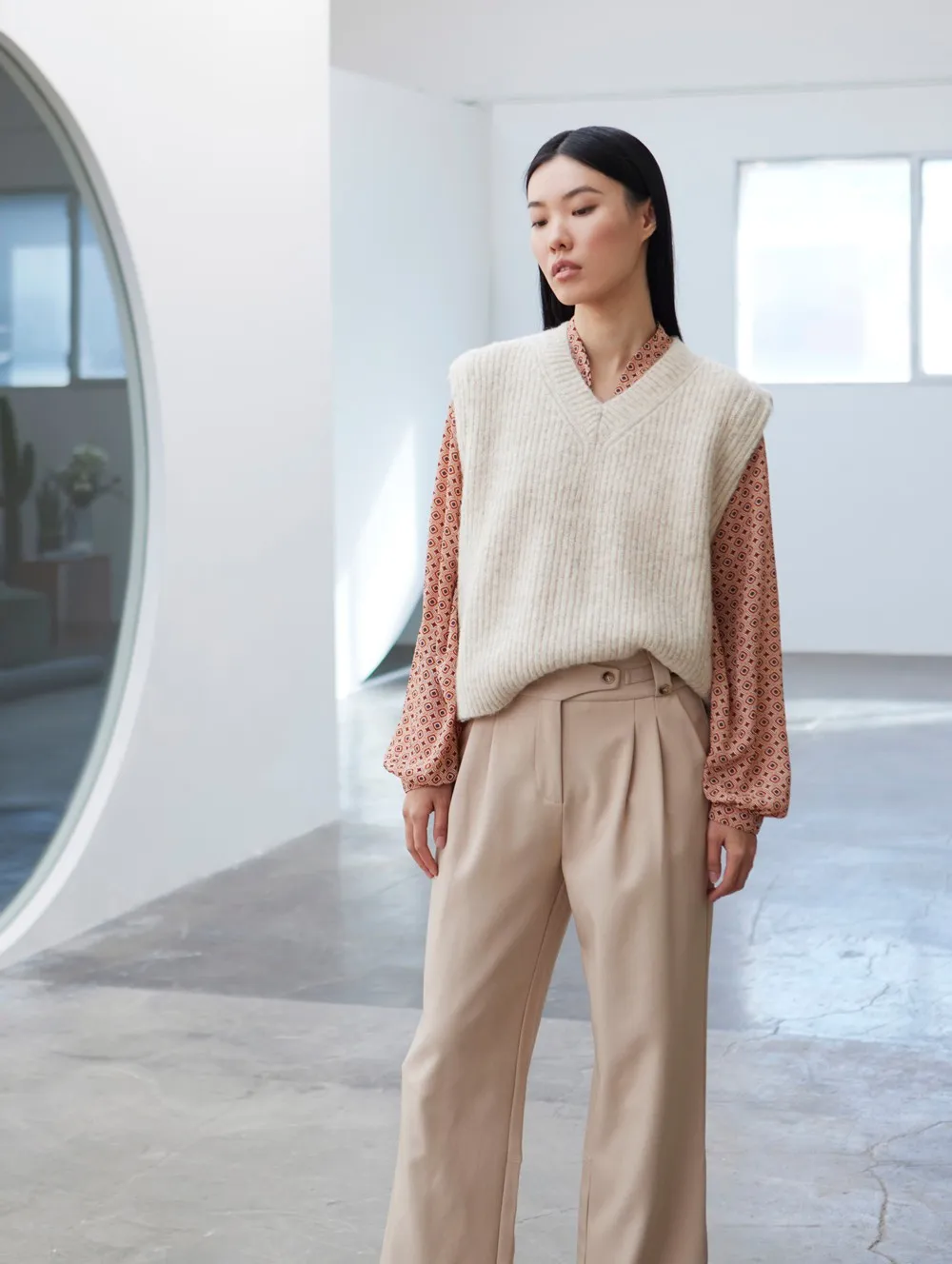 Skatïe – Pearl Knitted Vest in Clay