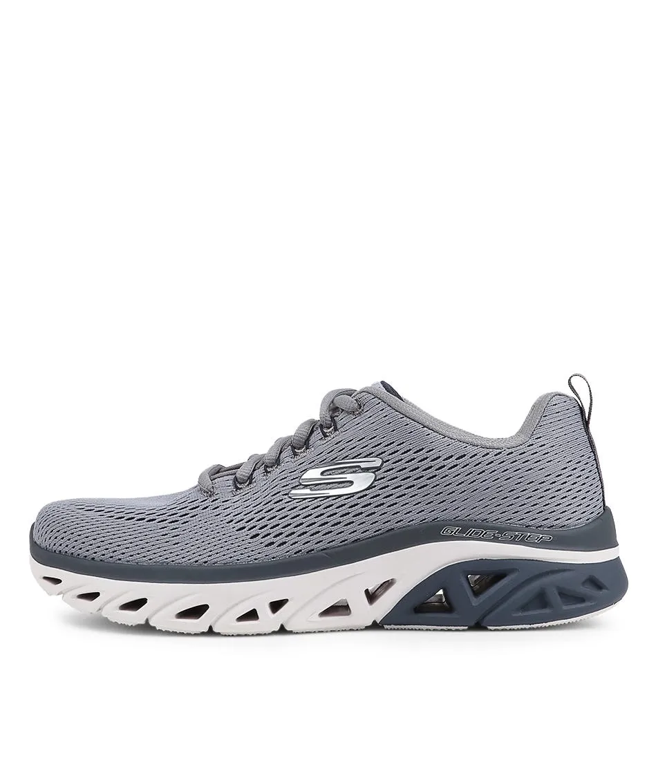 SKECHERS Glide Grey Navy Fabric Sneakers