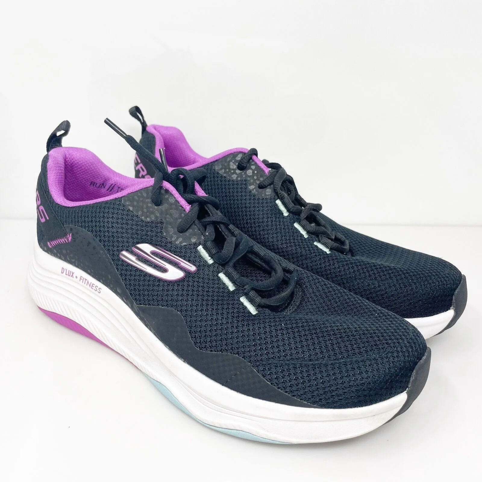 Skechers Womens D Lux Fitness Roam Free 149835 Black Running Shoes Sneakers Sz 9