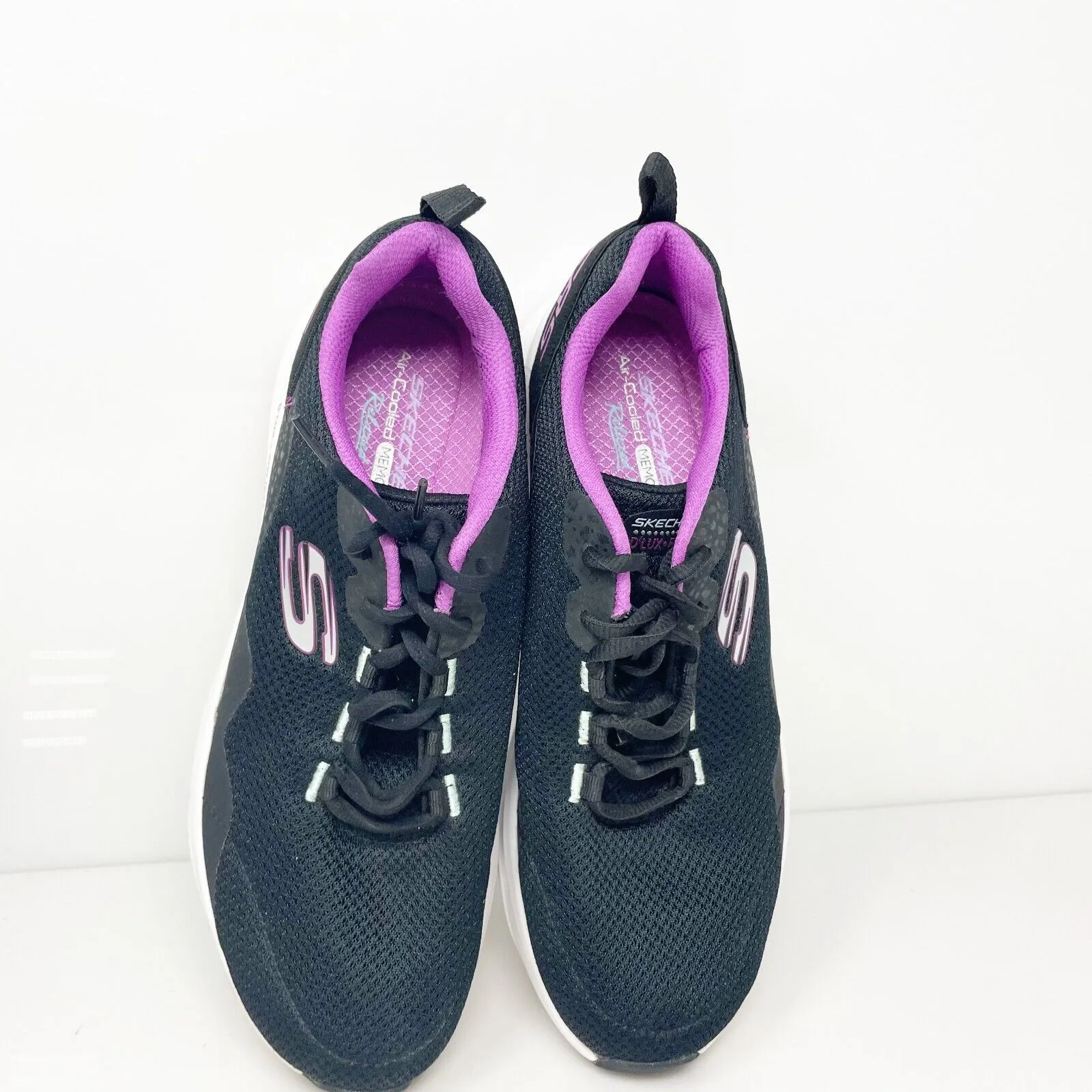 Skechers Womens D Lux Fitness Roam Free 149835 Black Running Shoes Sneakers Sz 9