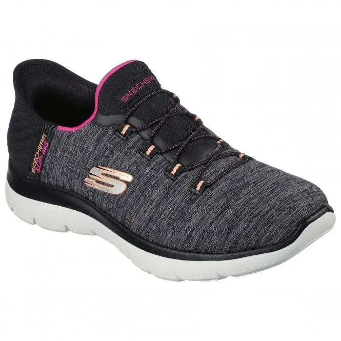 Skechers  Womens Slip-Ins Summits - Dazzling Haze Black Multi Trainers 149937