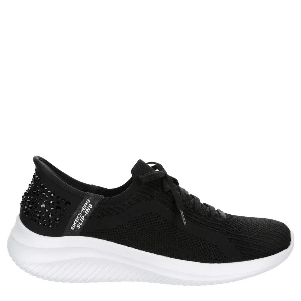 SKECHERS  WOMENS SLIP-INS ULTRA FLEX 3.0 SHINING GLITZ RUNNING SHOE