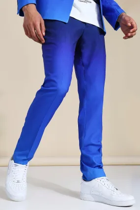 Skinny Blue Ombre Suit Pants