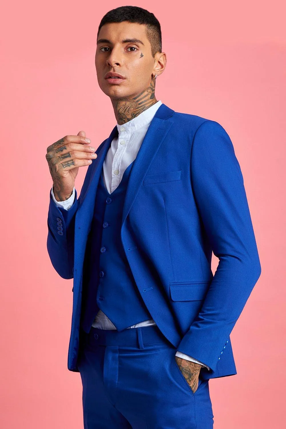 Skinny Fit Plain Suit Jacket