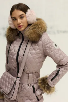 Ski/Snowboard Suit with Fur Trim Mitten & Cross Body Bag