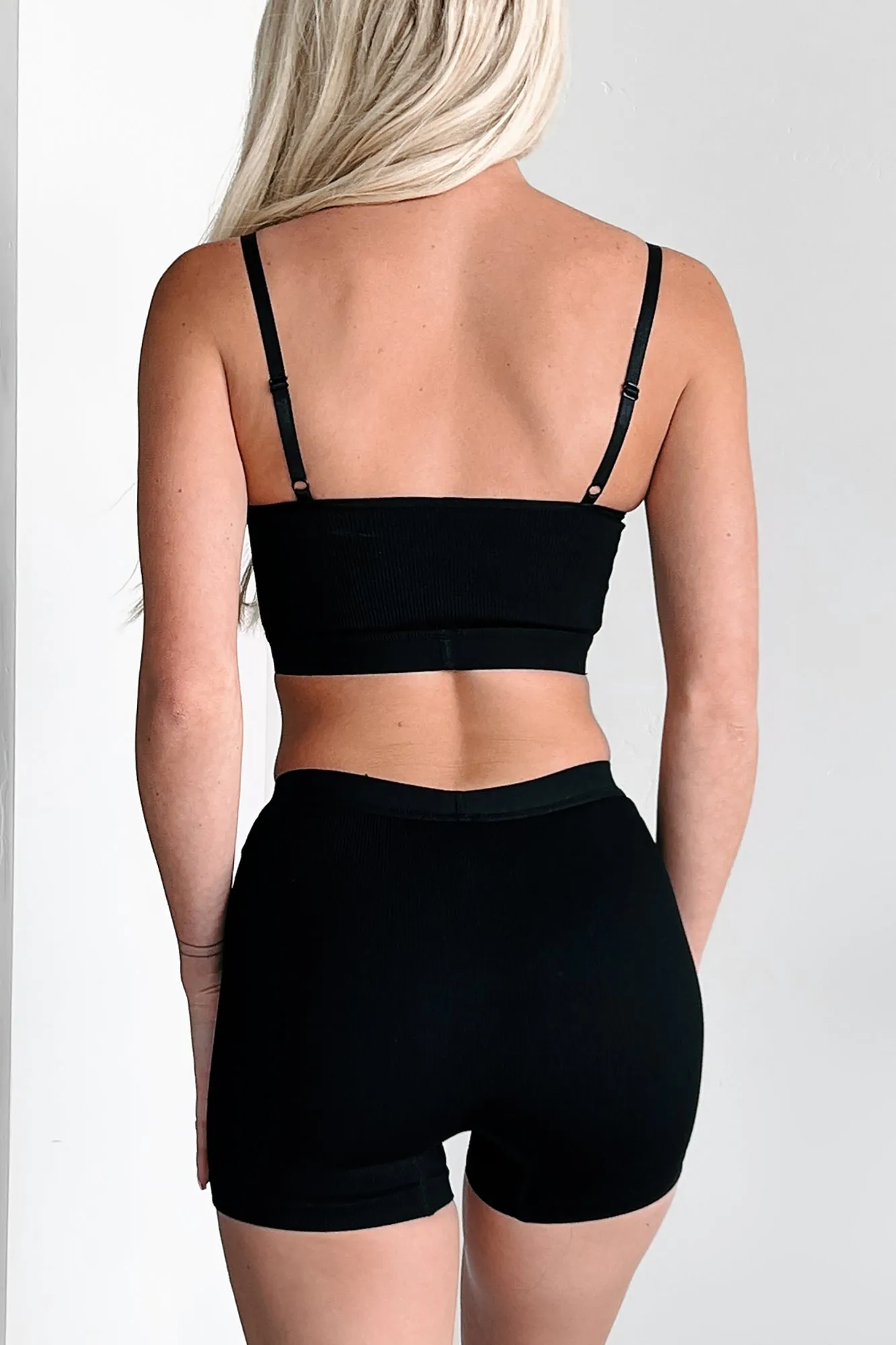Sleepy Smiles Ribbed Sleepwear Set (Black)