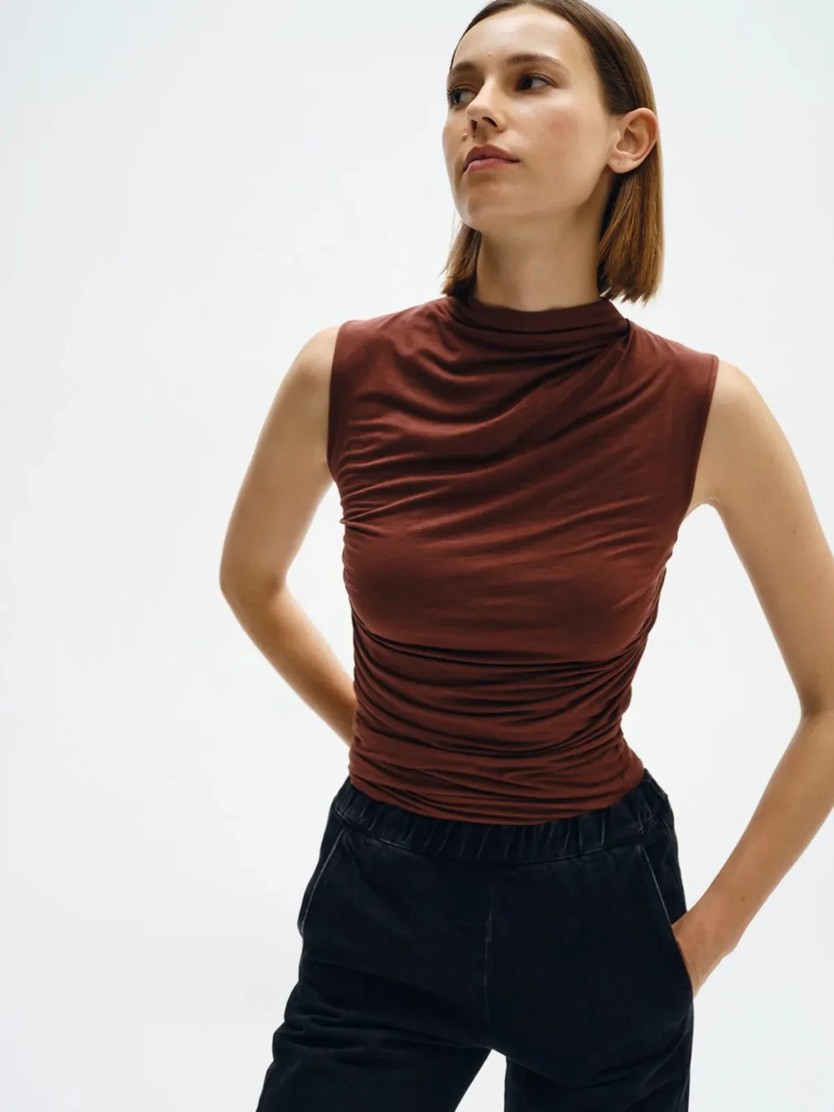 Sleeveless Twist Top - Nutshell