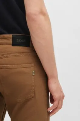 Slim-fit jeans in black mechanical-stretch denim