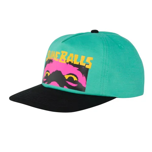 Slime Balls Skateboard Wheels Hat Speed Freak Snapback Teal/Black