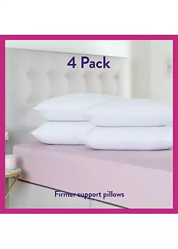 Slumberdown Super Support Cosy Nights Firm Support Pack of 4 Pillows | Kaleidoscope