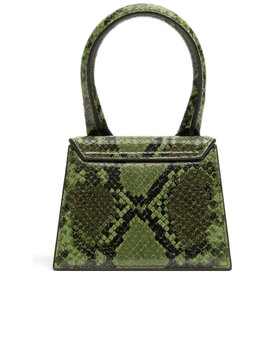 Snakeskin Effect Clutch With Detachable Shoulder Strap