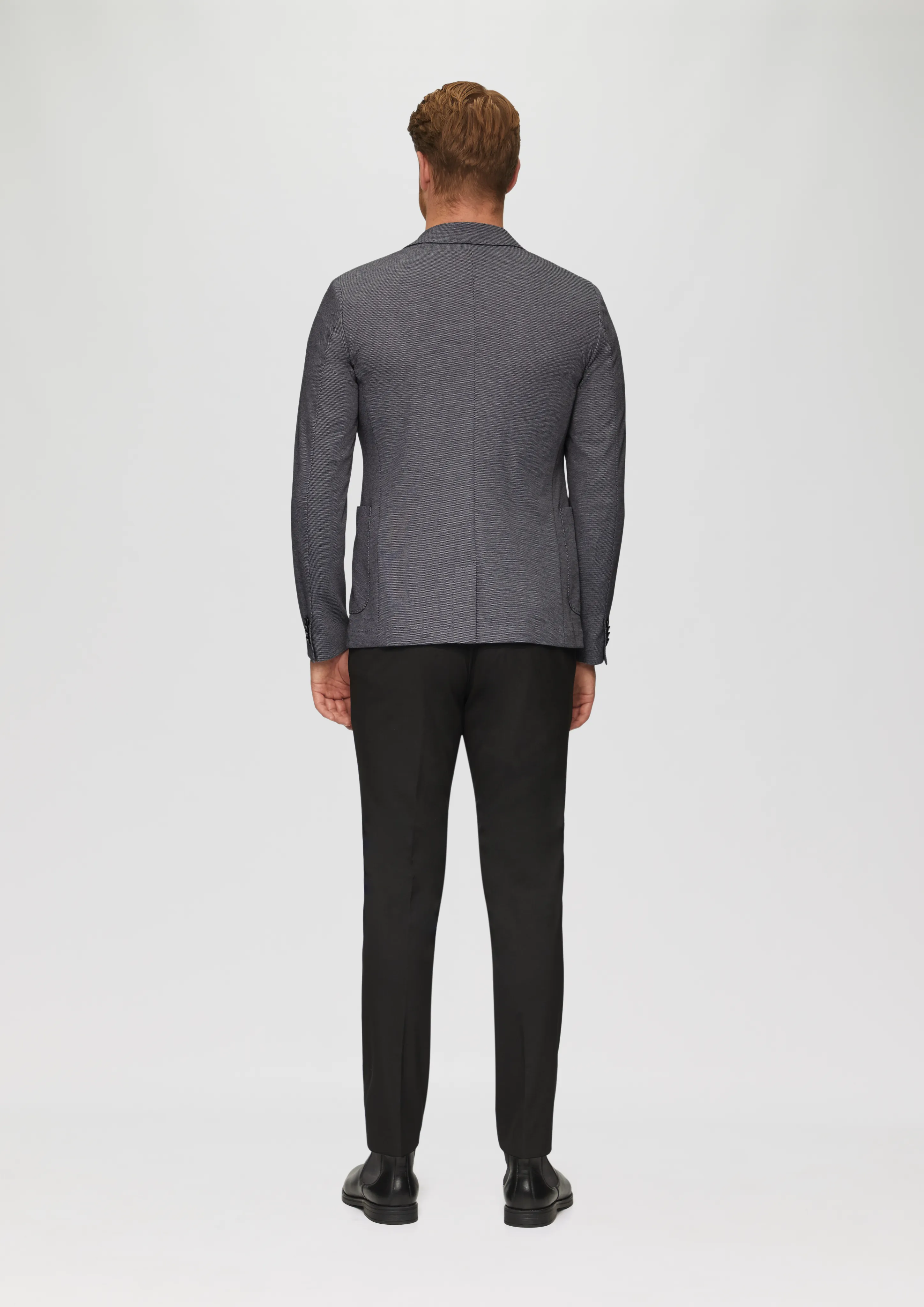 s.O JOGG: two-tone suit jacket made of piqué jersey