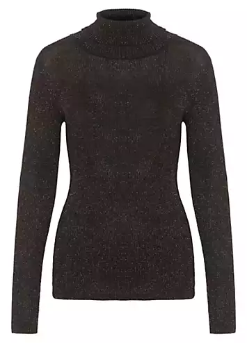 Soaked in Luxury Carina Metallic Knit Slim Fit Pullover | Kaleidoscope