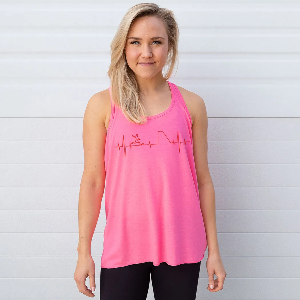 Soccer Flowy Racerback Tank Top - Soccer Heartbeat 