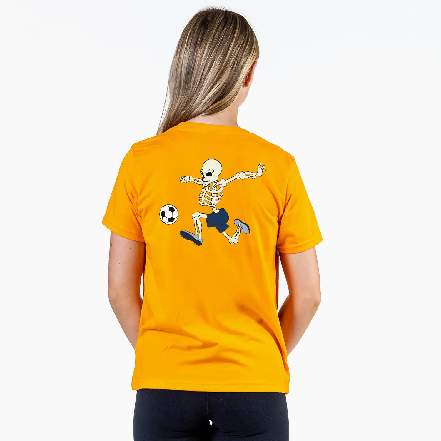 Soccer Short Sleeve T-Shirt - Skeleton Striker (Back Design) 