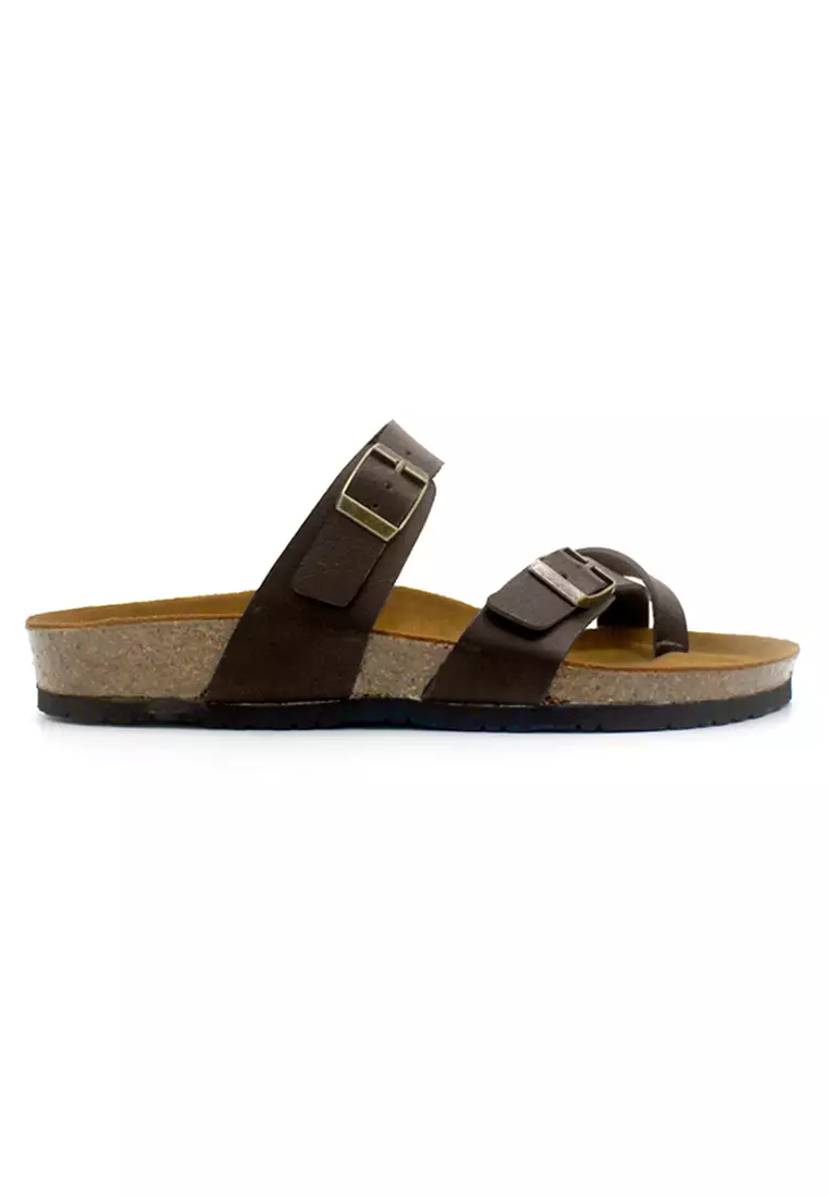 SoleSimple Dublin - Dark Brown Leather Sandals & Flip Flops