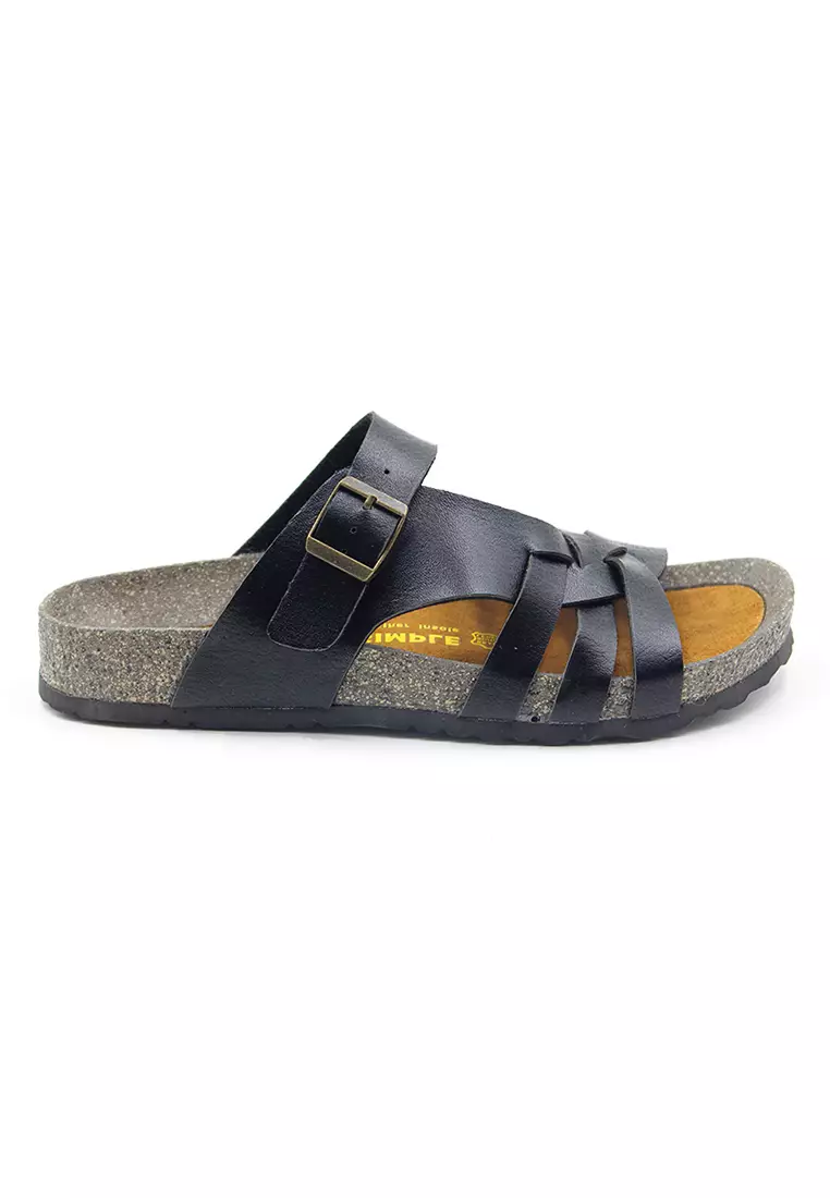 SoleSimple Istanbul - Black Leather Sandals & Flip Flops & Slipper