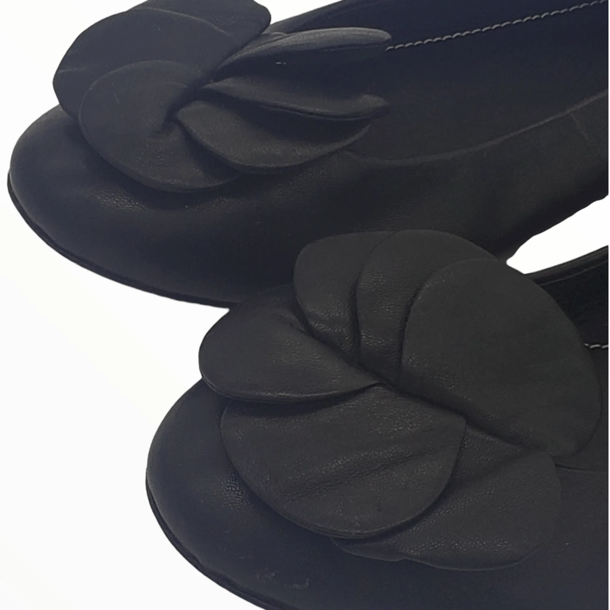 Sonia Rykiel Black Floral Detail Flash Shoes