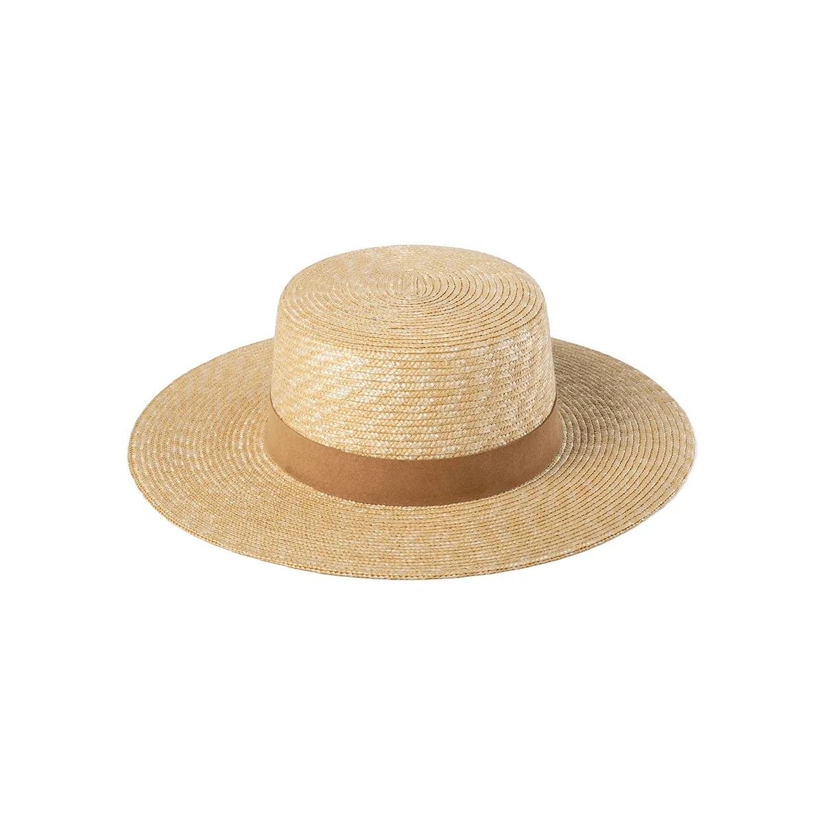 Spencer Boater Straw Hat with Suede