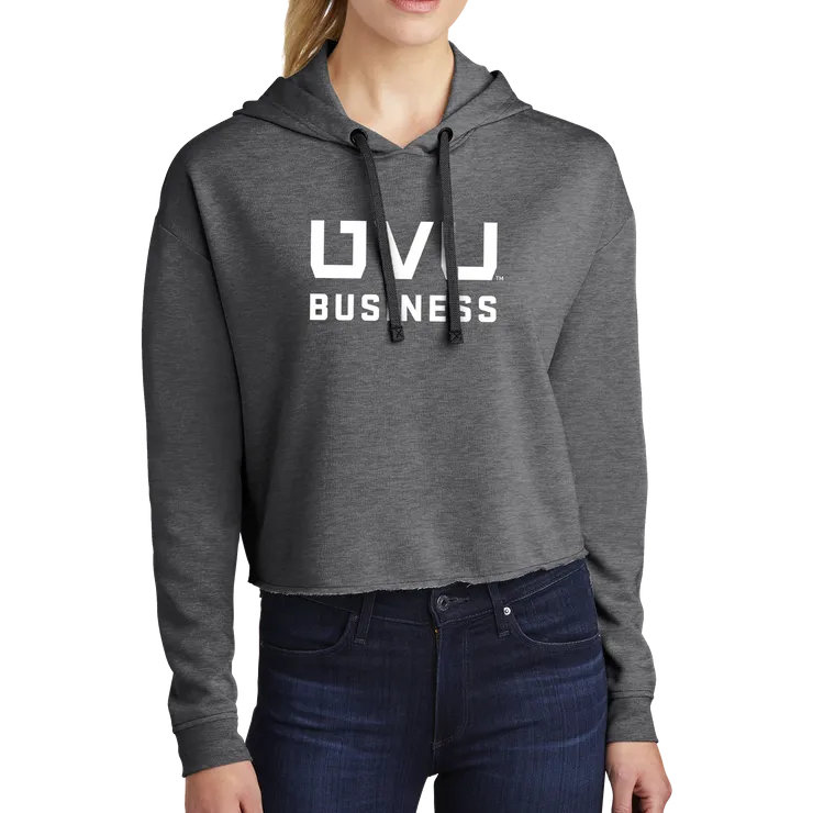 Sport-Tek Ladies PosiCharge Tri-Blend Wicking Fleece Crop Hooded Pullover - UVU Business