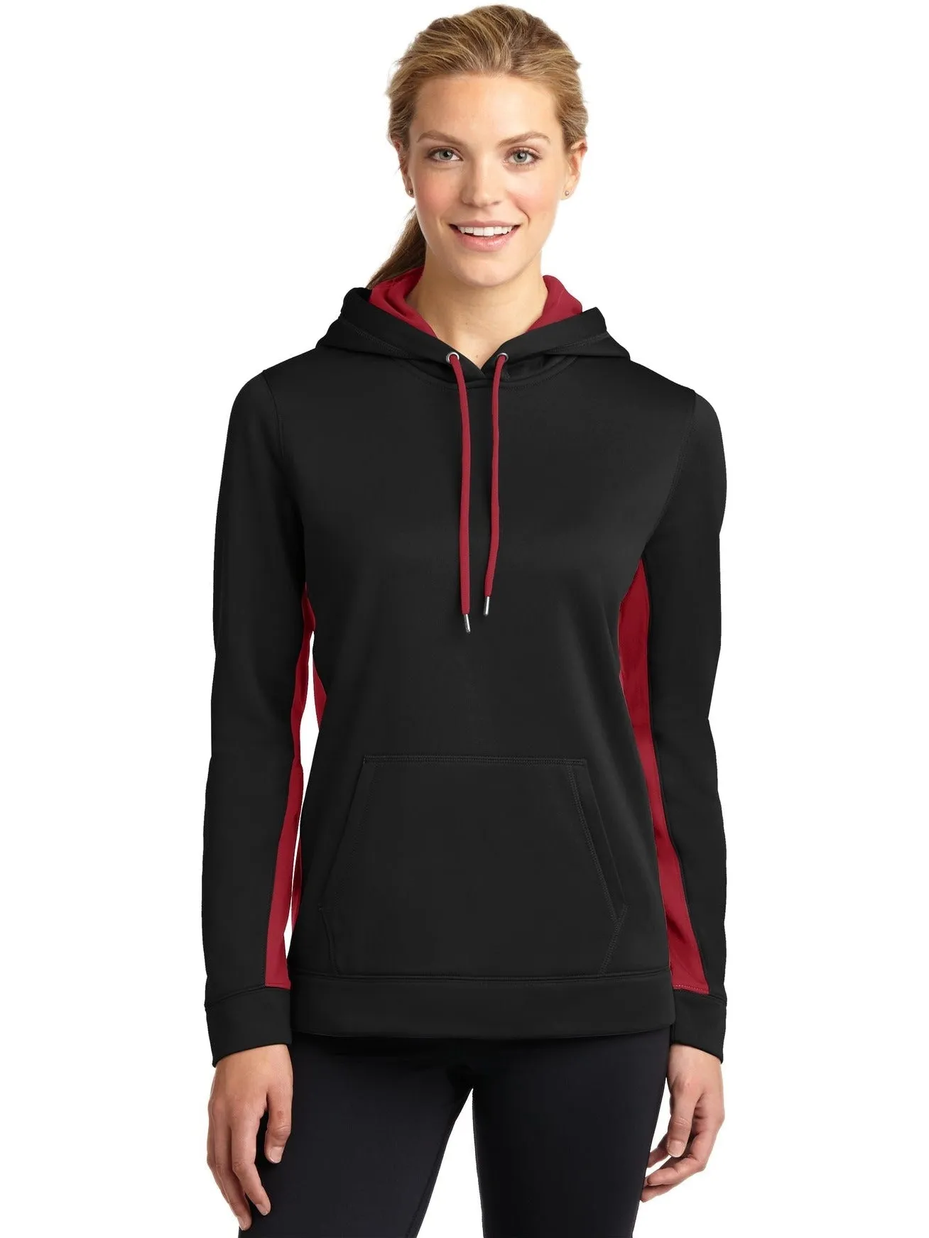Sport-Tek Ladies Sport-Wick Fleece Colorblock Hooded