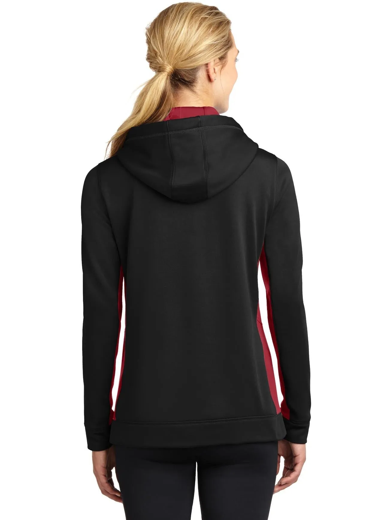 Sport-Tek Ladies Sport-Wick Fleece Colorblock Hooded