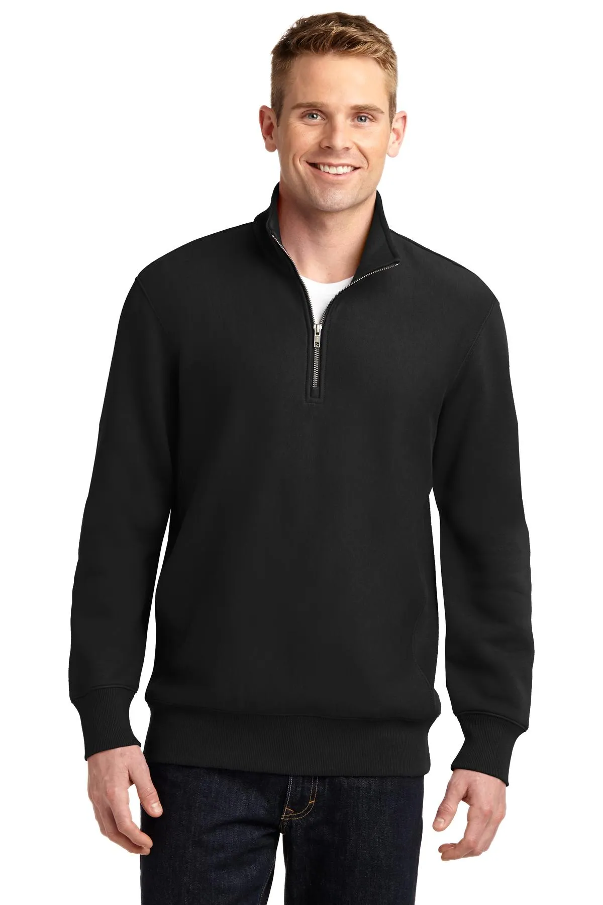 Sport-Tek Super Heavyweight 1/4-Zip Pullover Sweatshirt ST283 Black