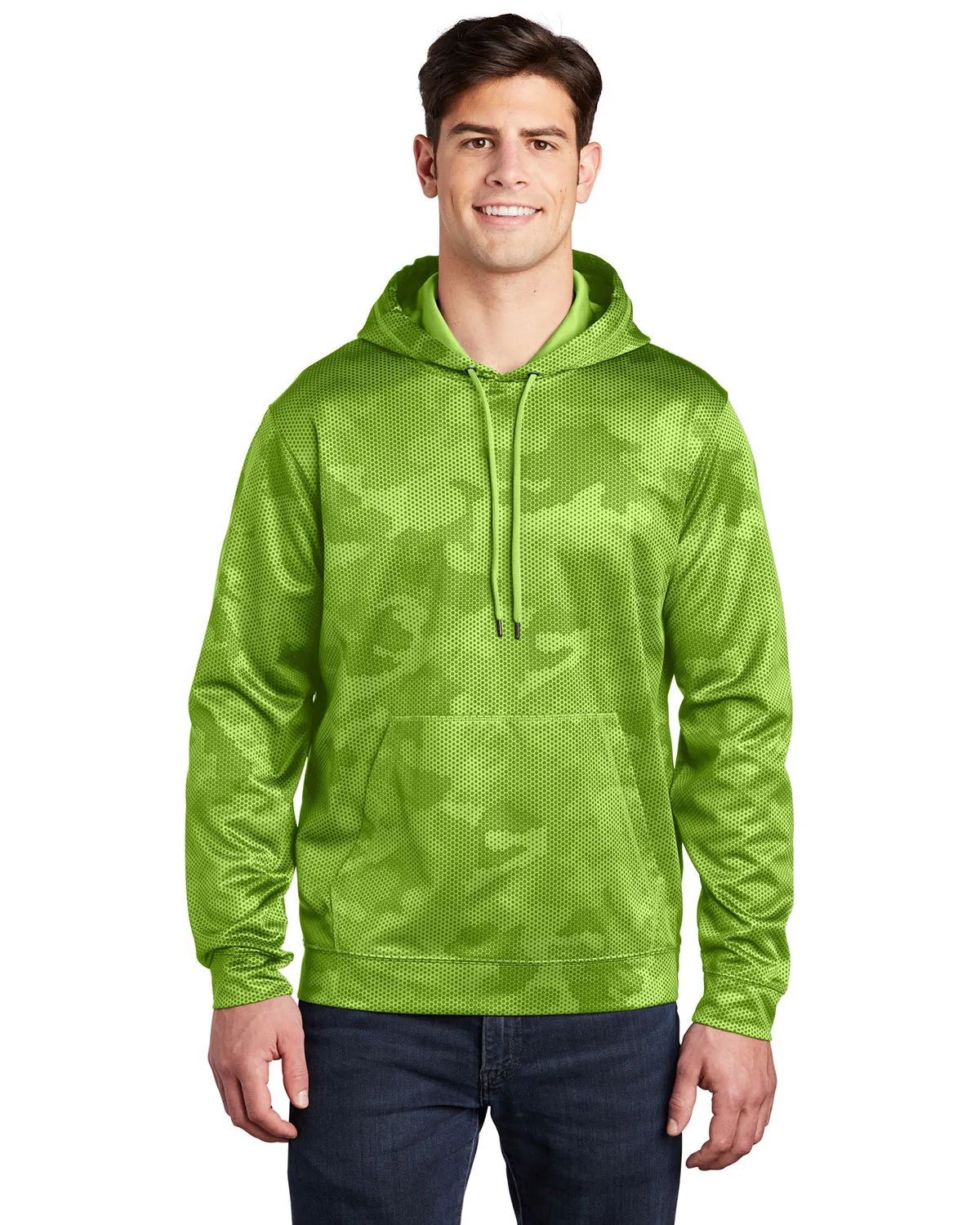 Sport-Tek® ST240 Men Sport-Wick Camohex Fleece Hooded Pullover