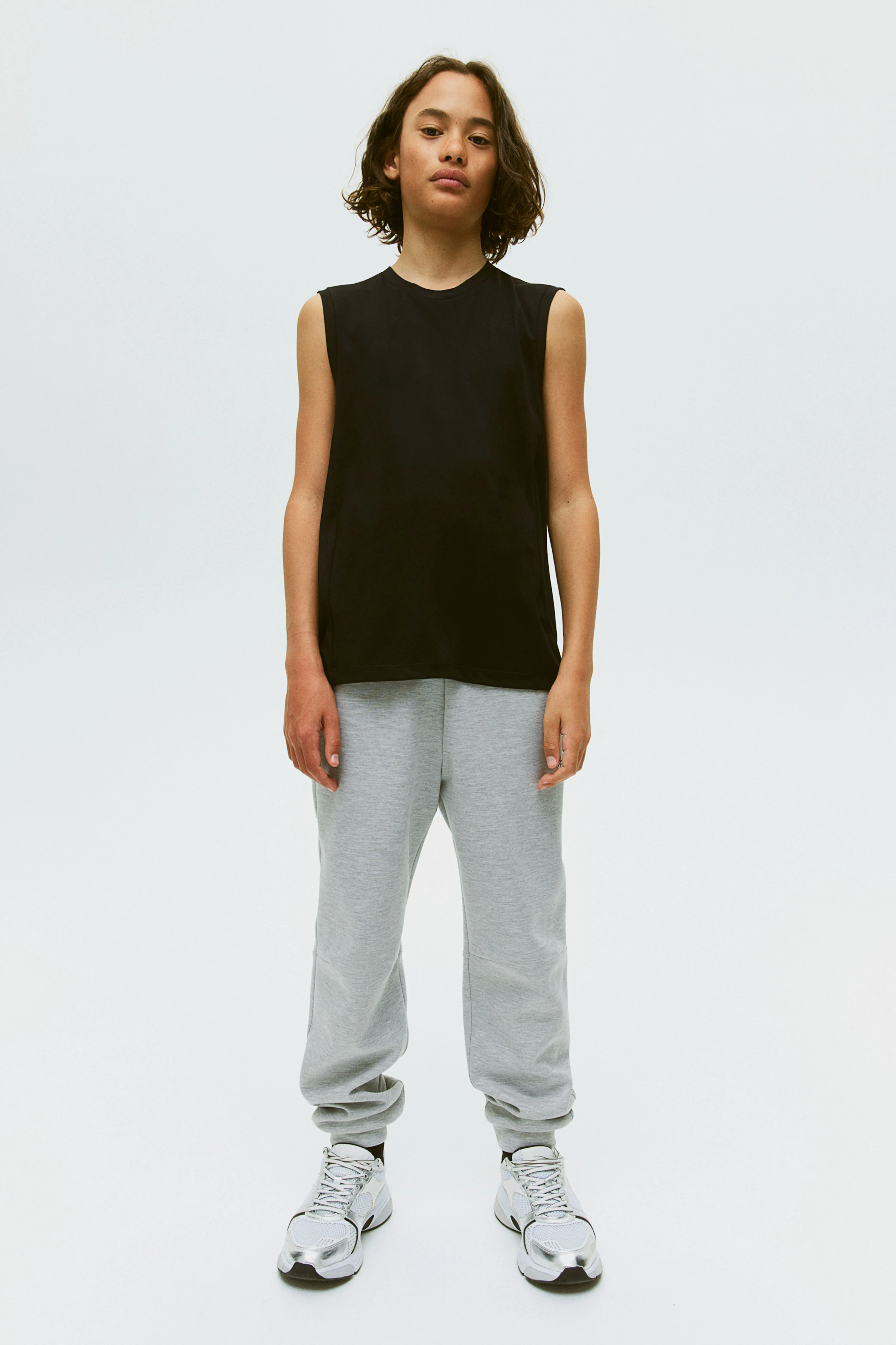 Sports joggers - Regular waist - Long - Light grey marl - Kids | H&M GB