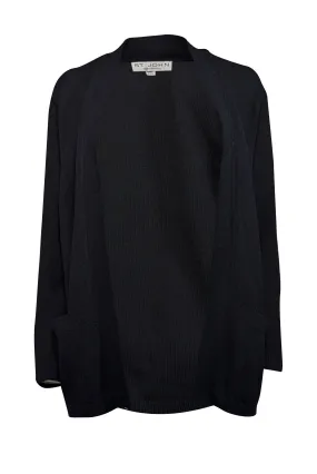 St. John - Black Knit Cardigan w/ Gold Buttons Sz P