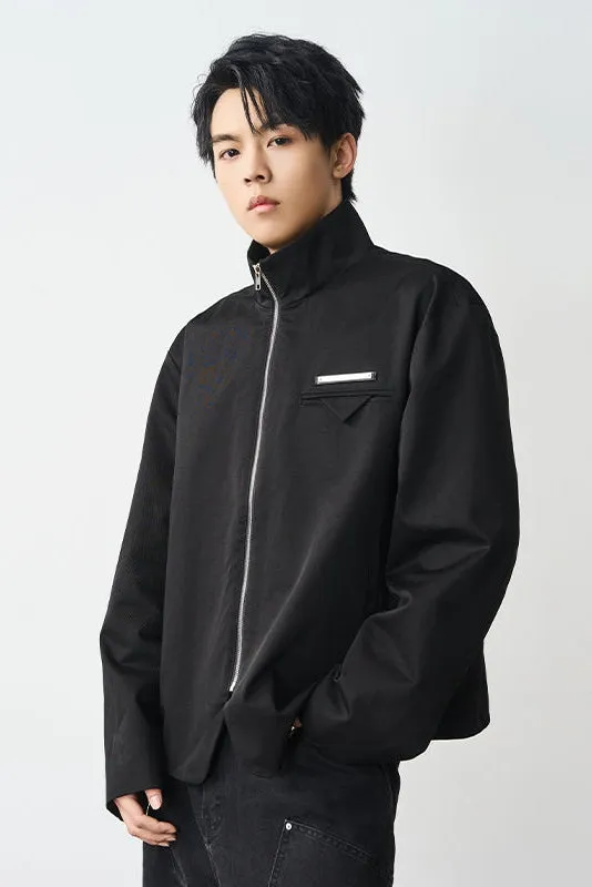 Stand Up Collar Twill Jacket