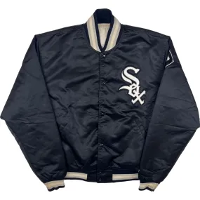Starter 80's Chicago White Sox MLB Satin Quilted Lined Varsity Jacket Black Rare