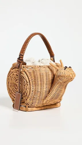 STAUD   Escargot Wicker Basket Bag 