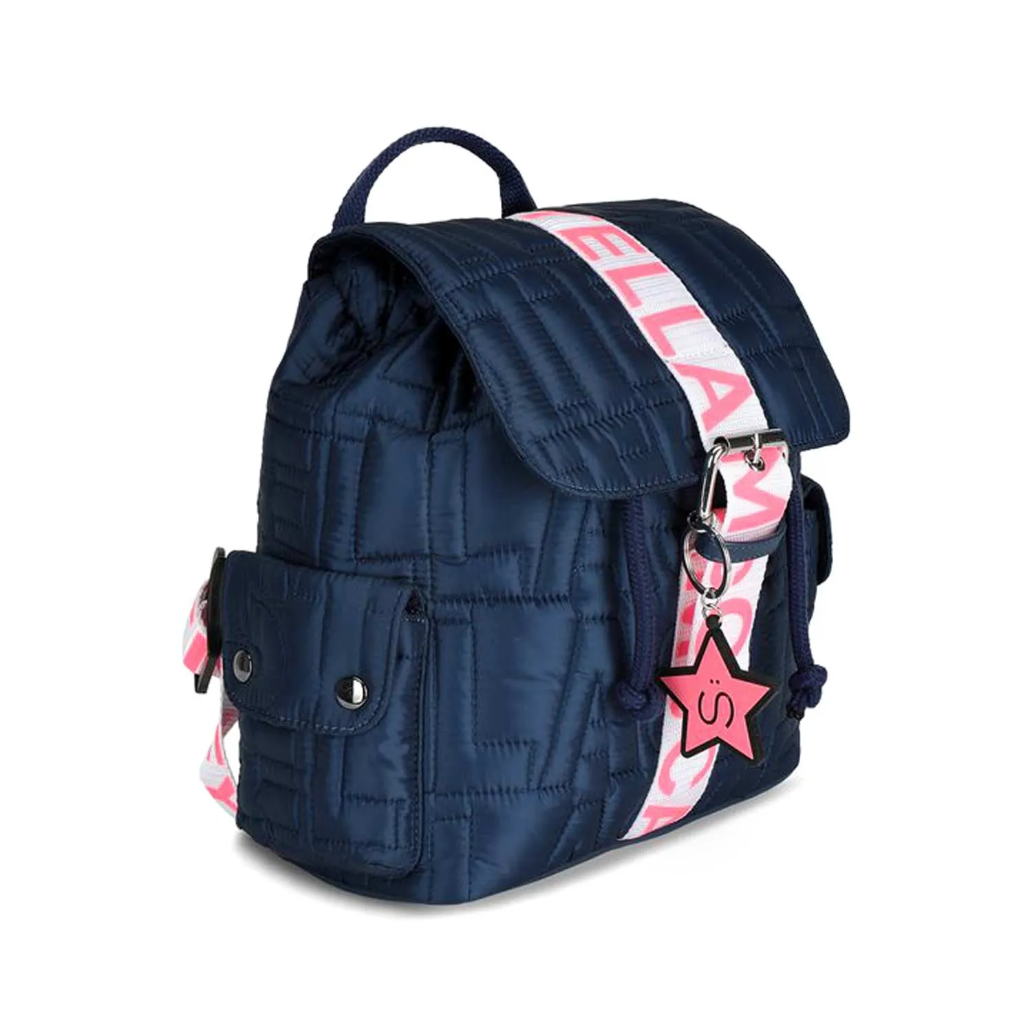 Stella Mccartney Girl Blue Backpack With Logo