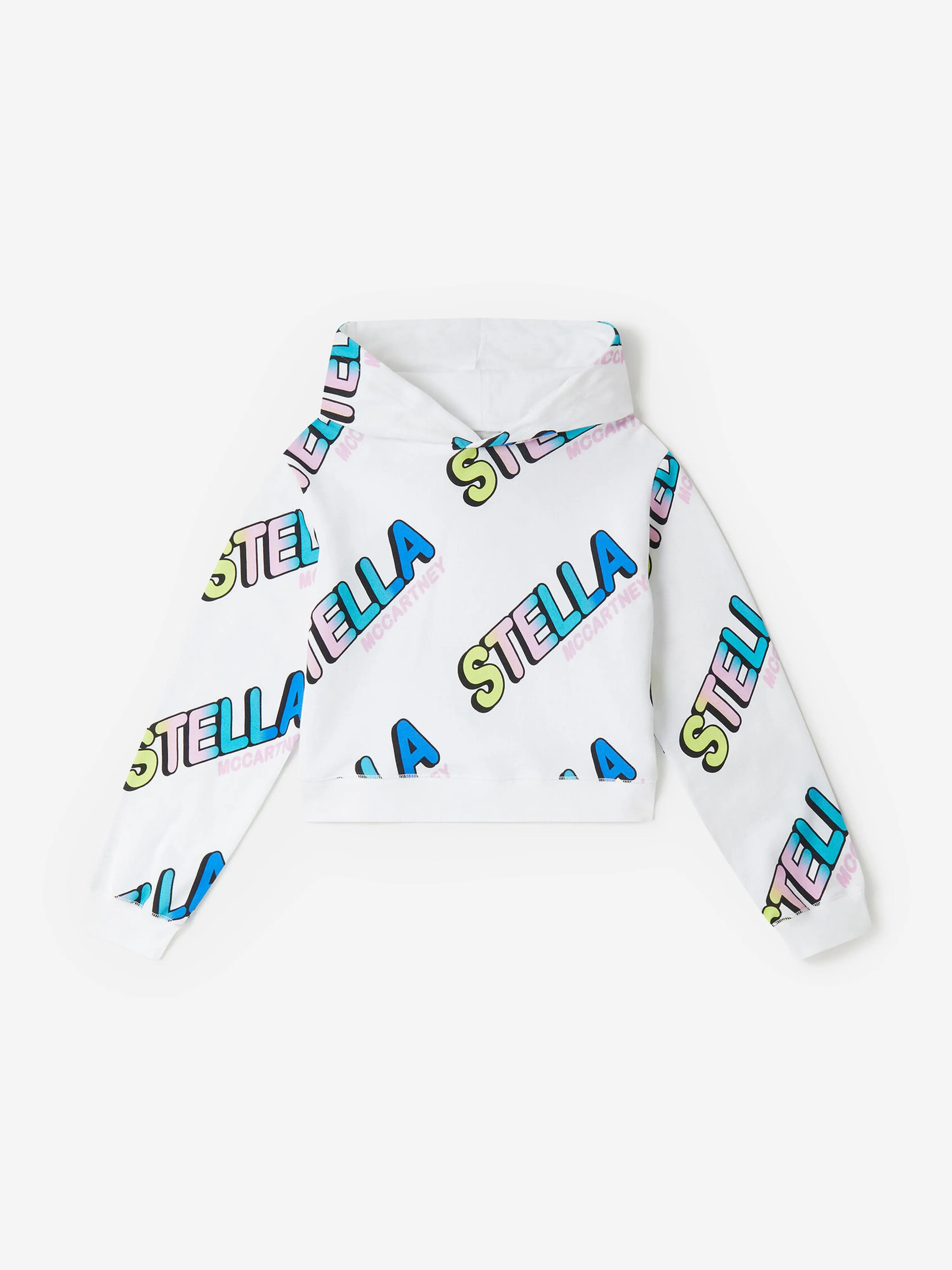 Stella McCartney Girls Logo Print Hoodie in White