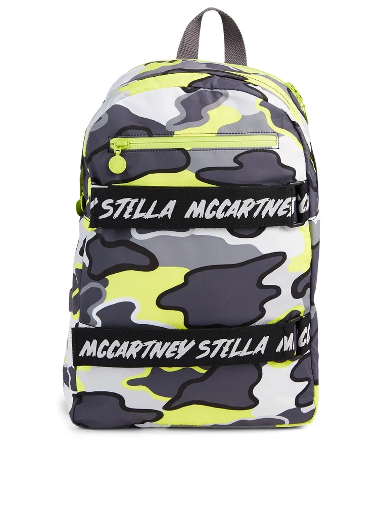 STELLA MCCARTNEY Kids' Logo Backpack In Camo Print