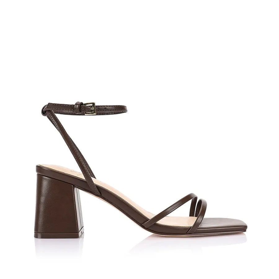 Stevie Block Heel Sandals - Chocolate Brown