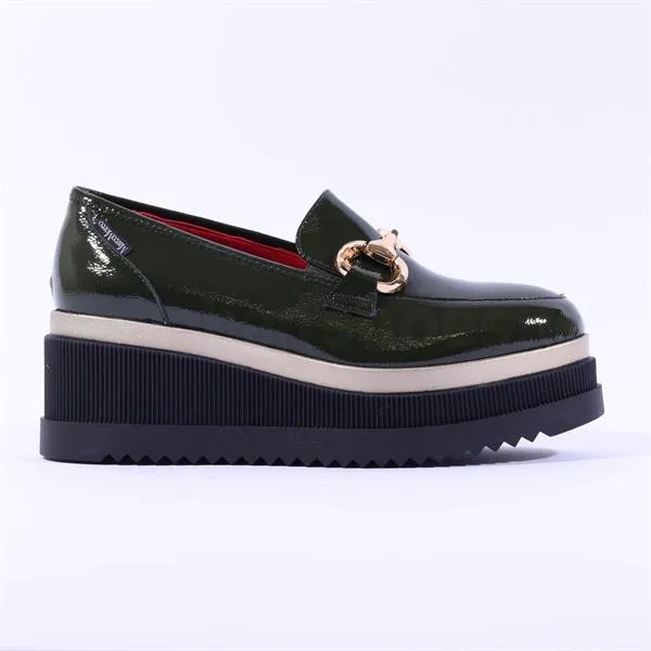 Stockholm Platform Loafer - Forrest Green Patent